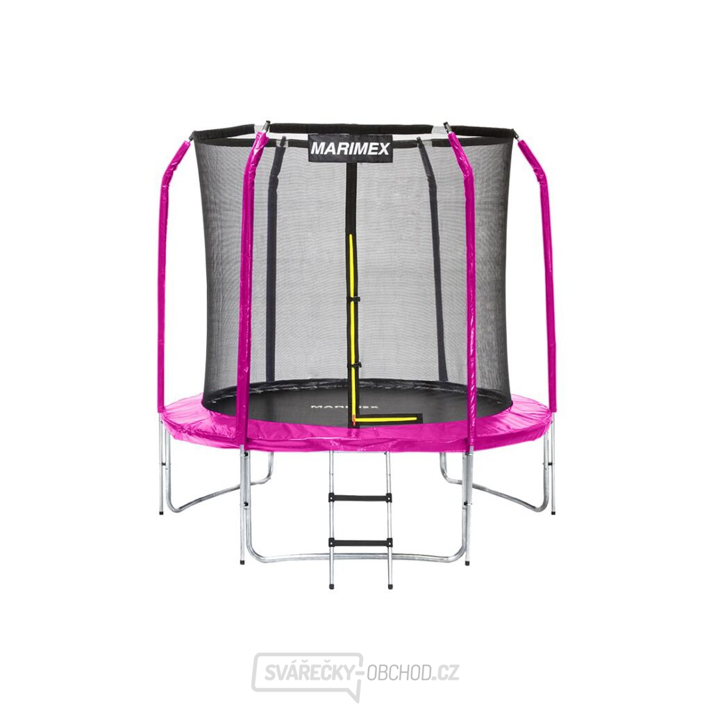 Trampolína Marimex 244 cm růžová  +  ochranná síť + schůdky ZDARMA