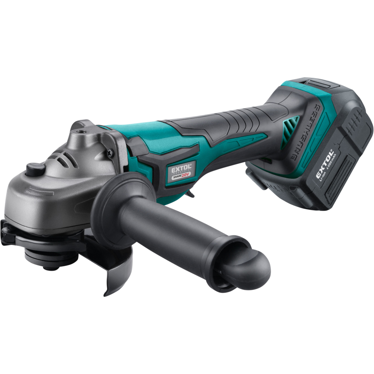 Akumulátorová úhlová bruska 125mm EXTOL INDUSTRIAL, SHARE20V, BRUSHLESS, 20V Li-ion, 4000mAh 8791842