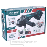 Akumulátorová úhlová bruska 125mm EXTOL INDUSTRIAL, SHARE20V, BRUSHLESS, 20V Li-ion, 4000mAh náhled