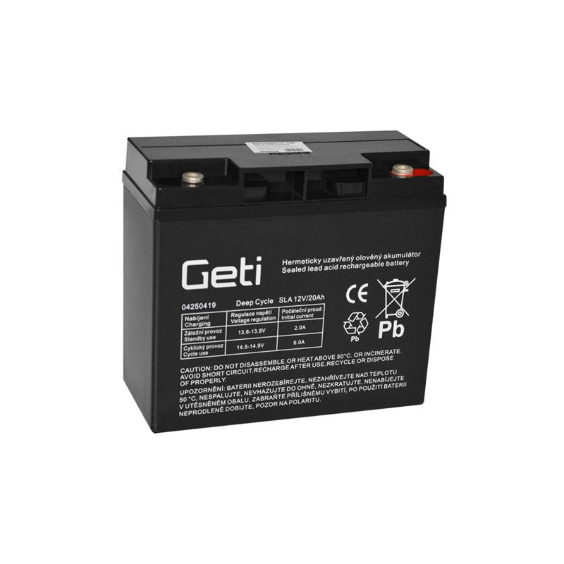 Levně Baterie olověná 12V 20Ah Geti 04250419