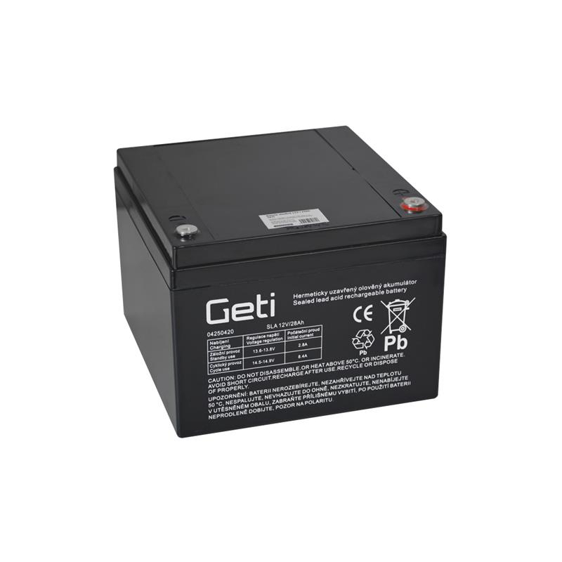 Levně Baterie olověná 12V 28Ah Geti 04250420