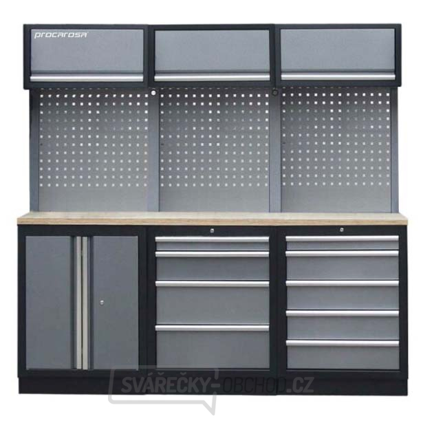 Sestava dílenského nábytku Procarosa PROFI 245 Pracovní deska:: dřevěná, Hmotnost:: 195,6 kg