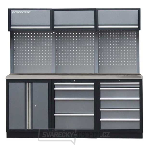 Sestava dílenského nábytku Procarosa PROFI 245 Pracovní deska:: nerezová, Hmotnost:: 208,4 kg