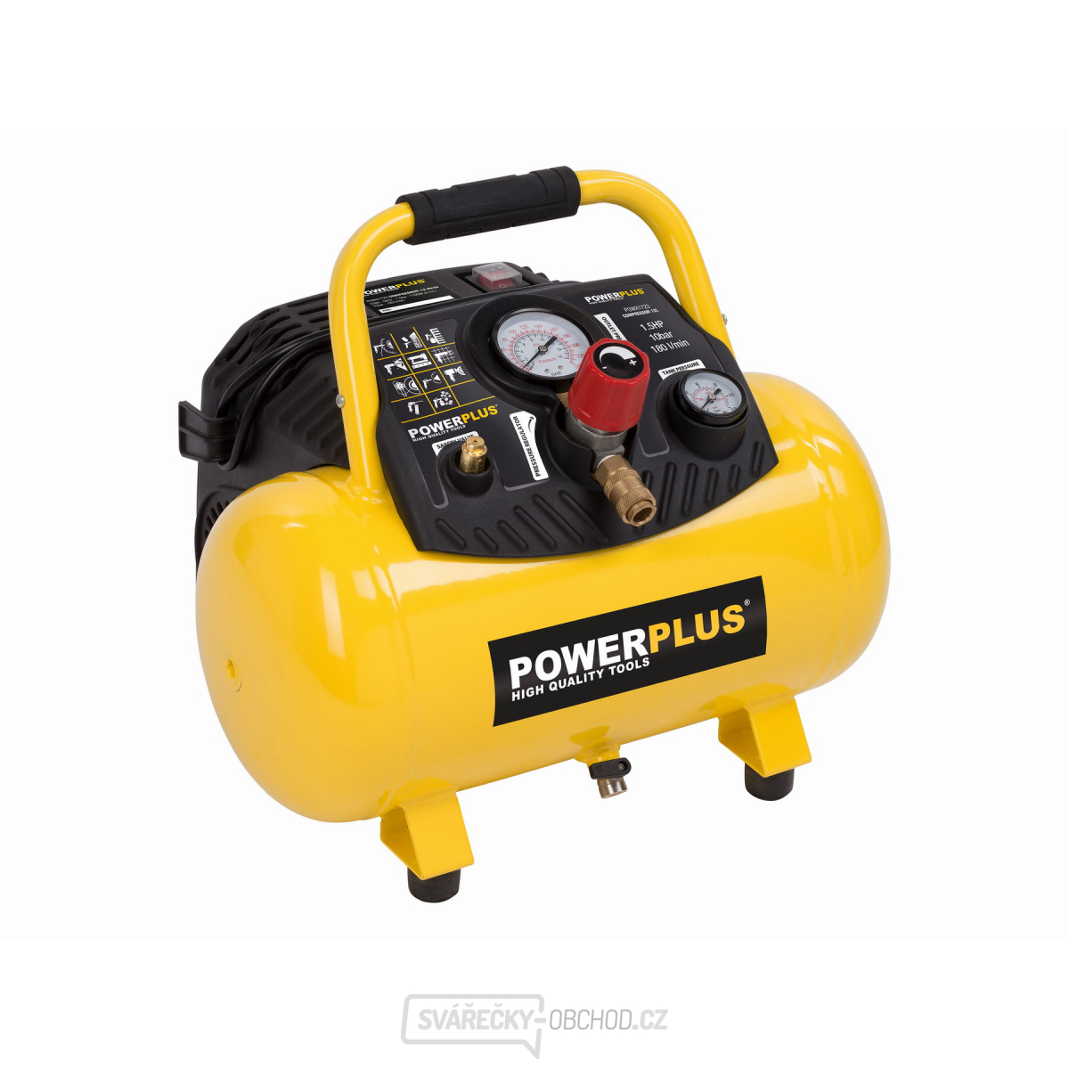 POWERPLUS POWX1723 - Kompresor 1100W 12L 10bar bezolejový