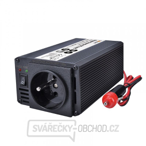 Solight invertor 12V, USB 500mA, kovový, černý, max. zatížení: 200W gallery main image