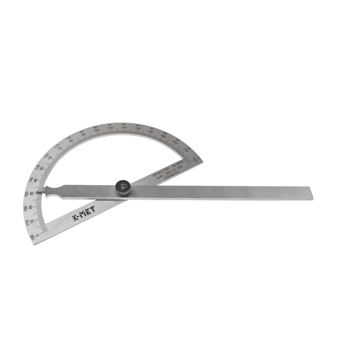 Levně Úhloměr obloukový KINEX, NEREZ, 0-180°, 315x650 mm 1089-07-315