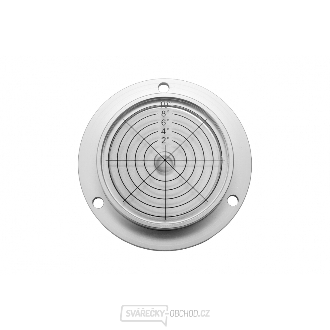 Kruhová libela KINEX s upevňovacími otvory pr.60mm - stříbrná, hliník