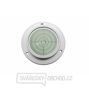 Kruhová libela KINEX s upevňovacími otvory pr.75mm - stříbrná, hliník Kruhová libela KINEX s upevňovacími otvory pr.75mm - stříbrná, hliník