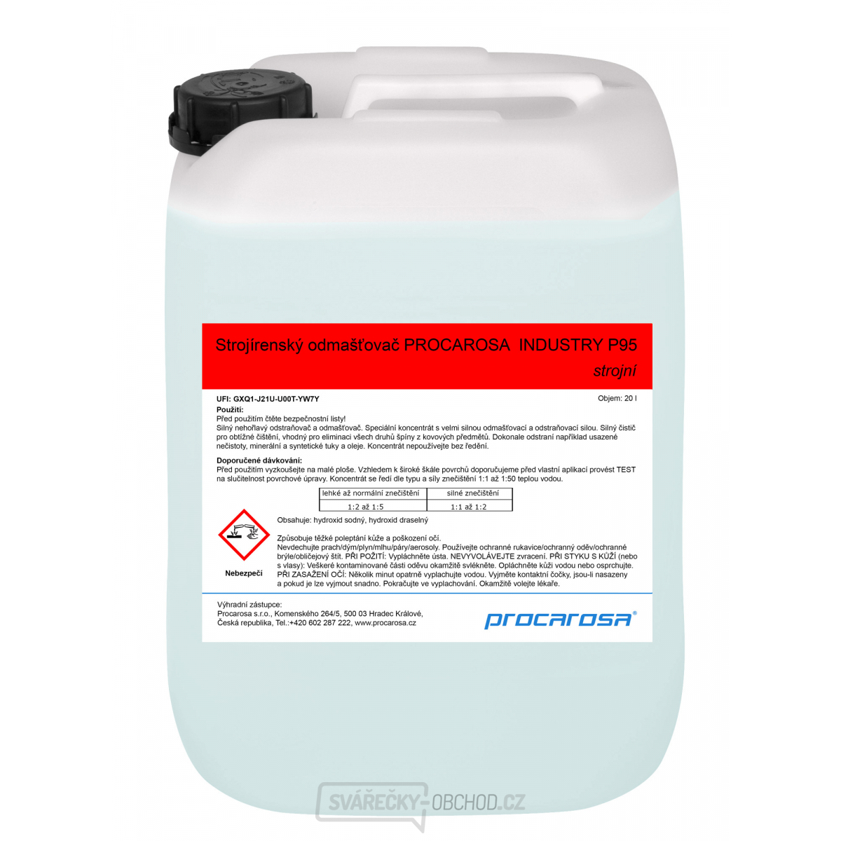 Strojírenský odmašťovač PROCAROSA INDUSTRY P95 - strojní