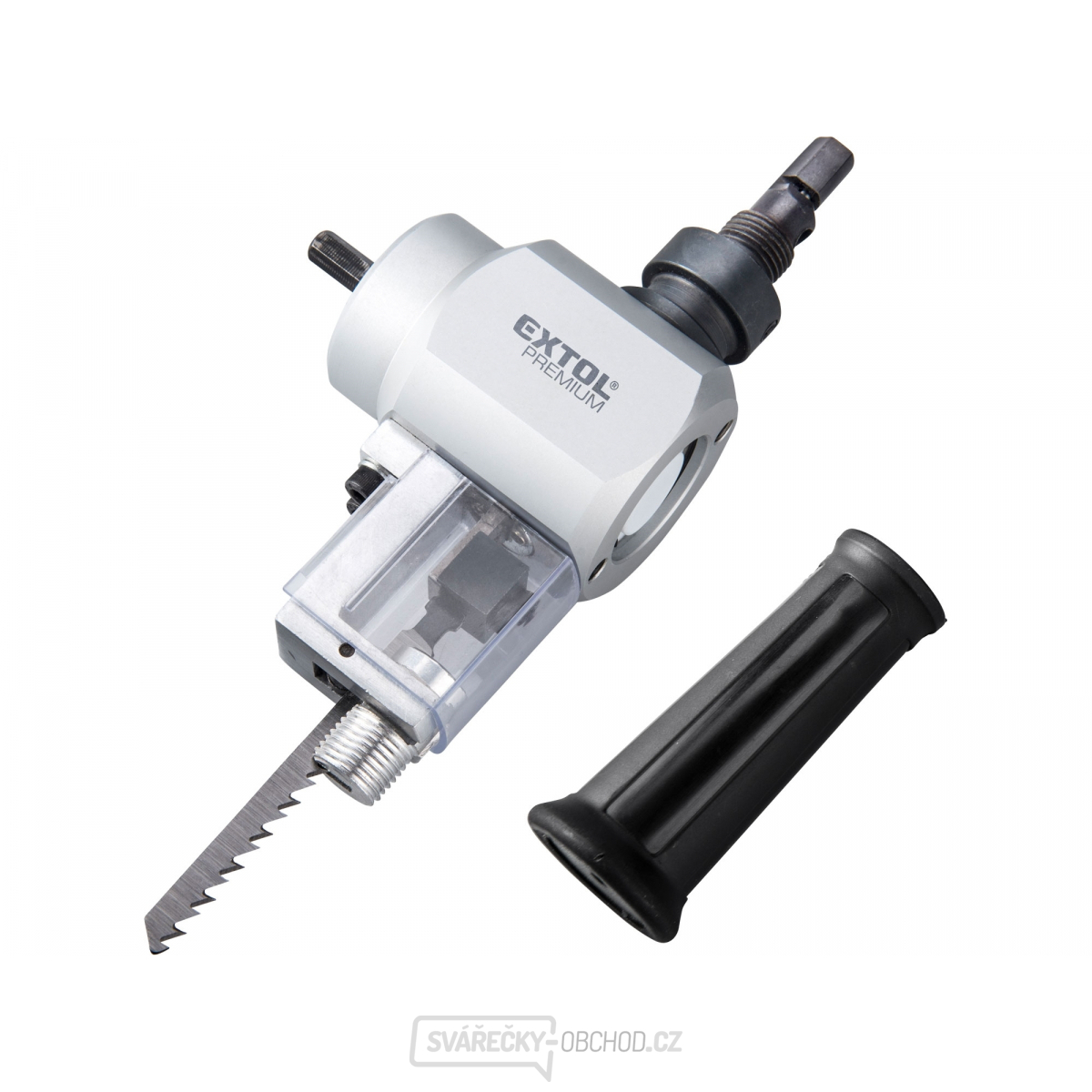 Nástavec na vrtačku 2funkční, k stříhání plechu/řezání dřeva