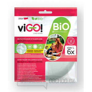 viGO! BIO talíř z cukrové třtiny kulatý 22cm - 6 ks viGO! BIO talíř z cukrové třtiny kulatý 22cm - 6 ks gallery main image