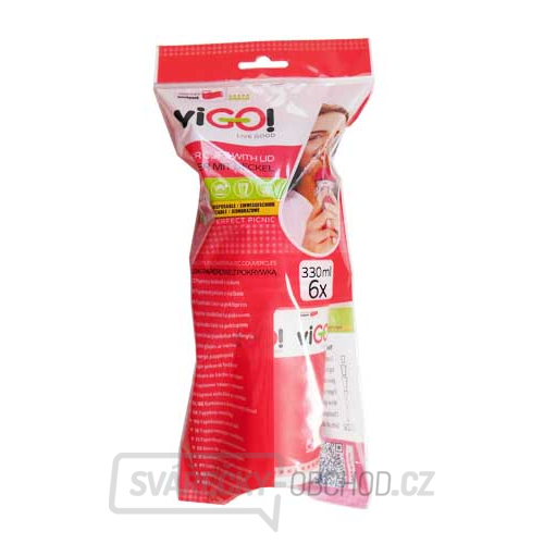 viGO! Papírové kelímky s víčkem 330ml - 6 ks