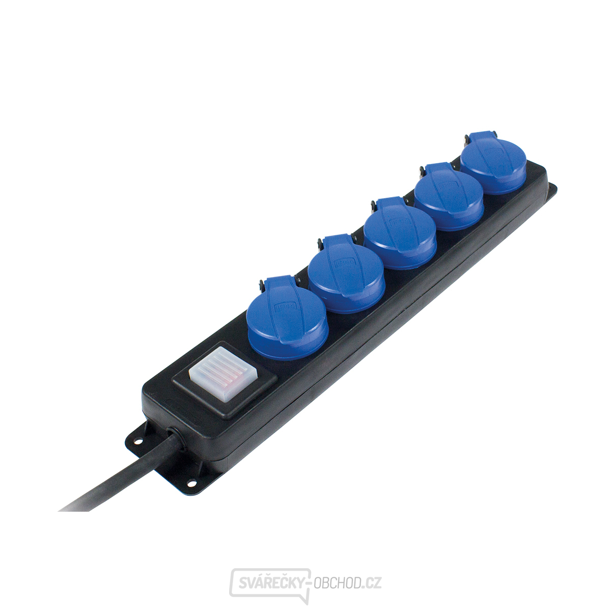 Zásuvková lišta s vypínačem se světelným indikátorem napětí 5cestná  - 4,5m