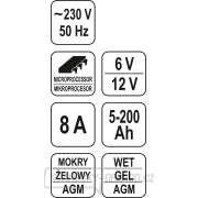 Nabíječka 8A 6/12V gel/procesor Náhled