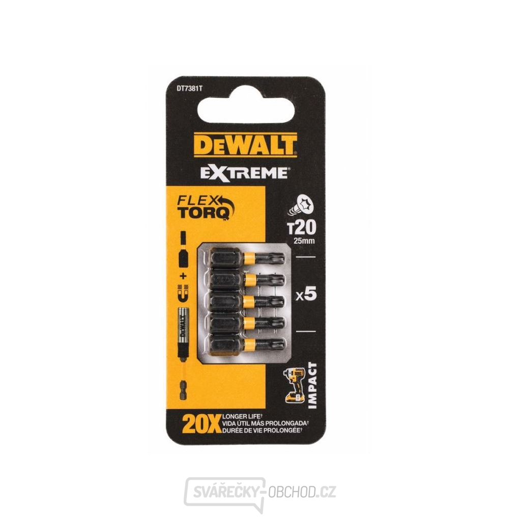 DeWALT 5 Dílná sada bitů 25MM Extreme TORSION DT7381T