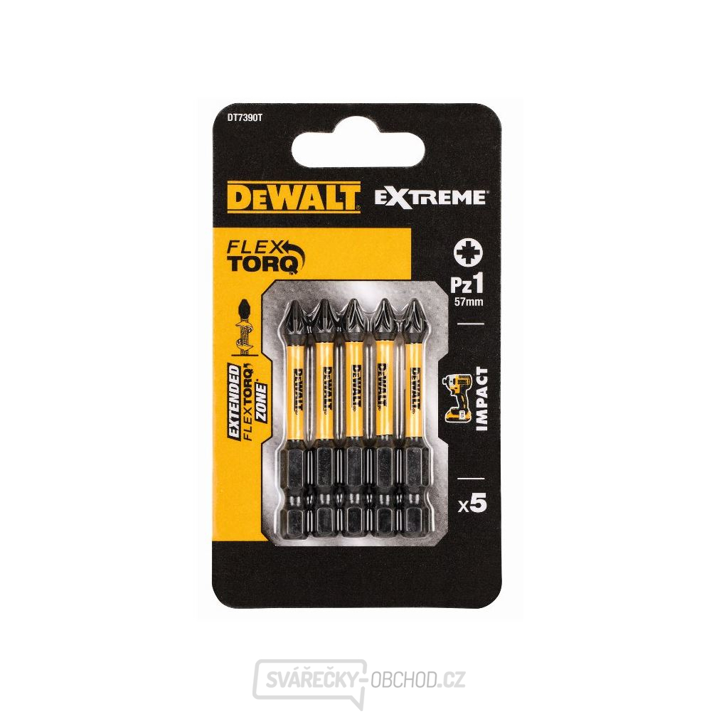 DEWALT BITY PZ1 x 5 KS 57MM IMPACT TORSION EXTREME PRO RÁZOVÉ UTAHOVÁKY DT7390T