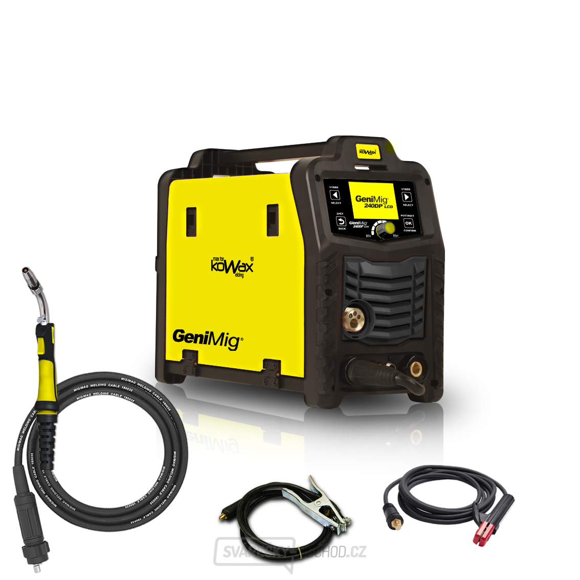 KOWAX GeniMig®240DP LCD + Hořák 4m + kabely 3m