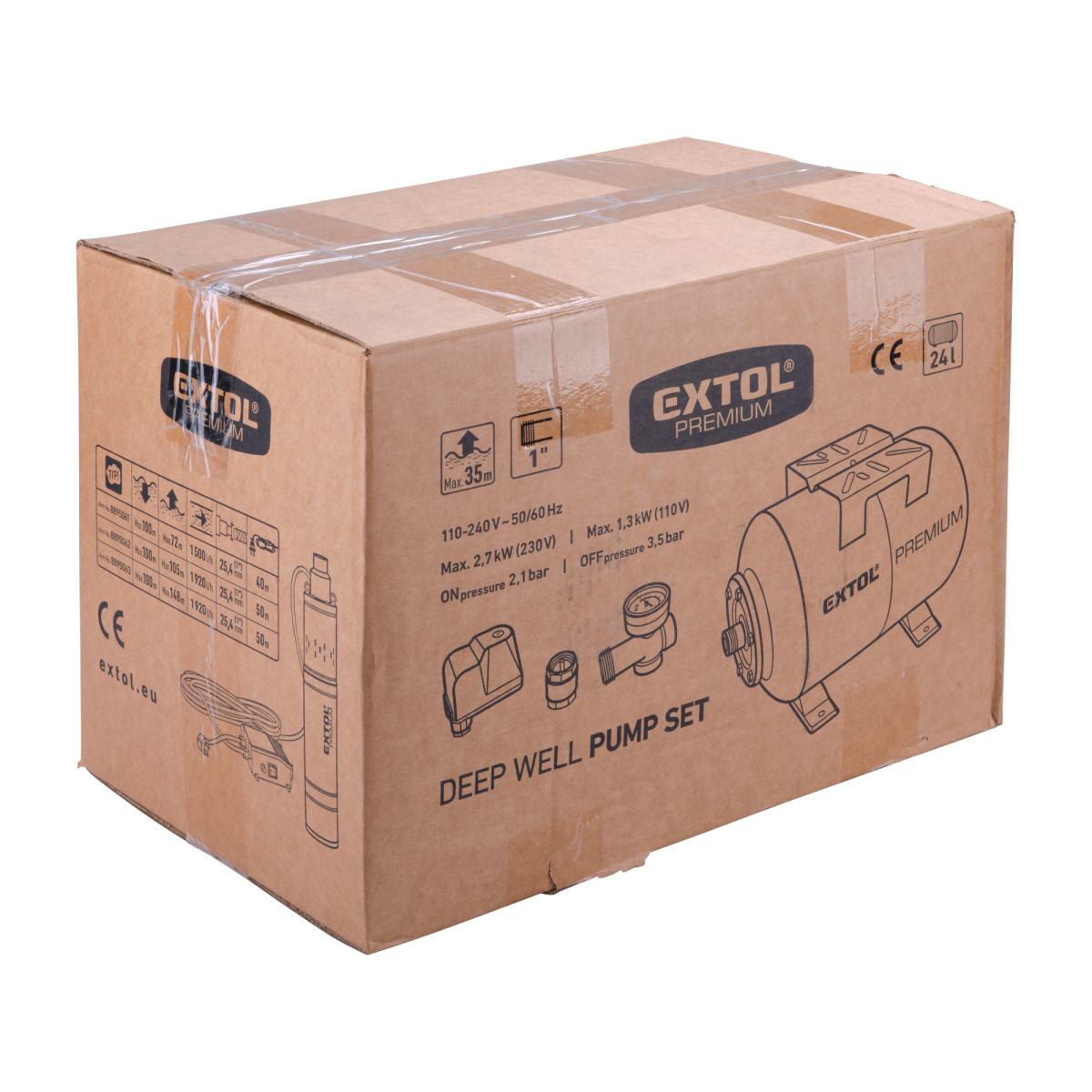 Domácí vodárna pro čerpadla do vrtu Extol Premium 24l, 4bar Náhled