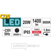 Reflektor přenosný s vysoce svítivou COB LED, 20W, 1400lm Náhled