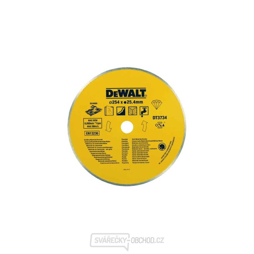 Dewalt Diamantový Kotouč pro stolní řezačku na kámen a porcelán 254x25.4mm