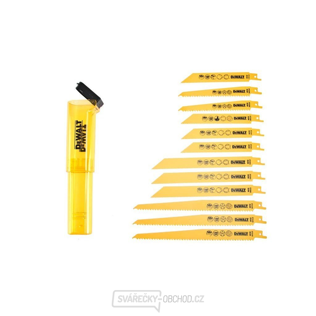 Dewalt 12 dílná sada pilových plátků pro mečové pily v úložném pouzdře
