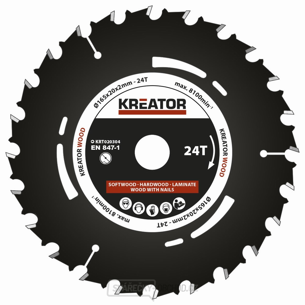 KREATOR KRT020304 - Pilový kotouč pro ponorné pily 165mm, 24T