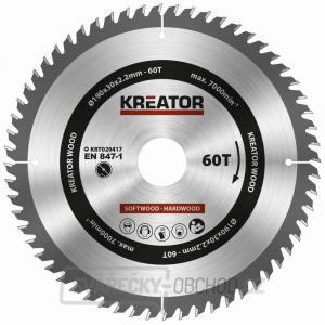 KREATOR KRT020417 - Pilový kotouč na dřevo 190mm, 60T