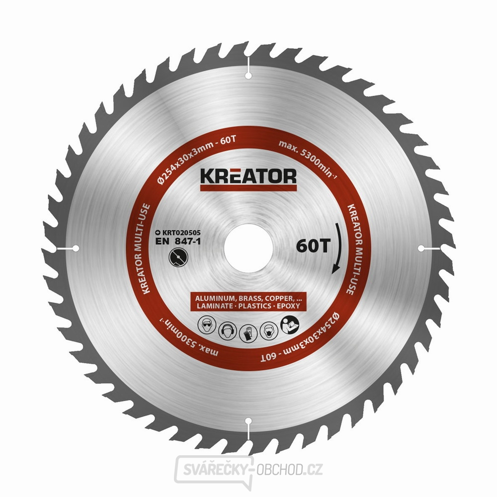 KREATOR KRT020505 - Pilový kotouč univerzální 254mm, 60T