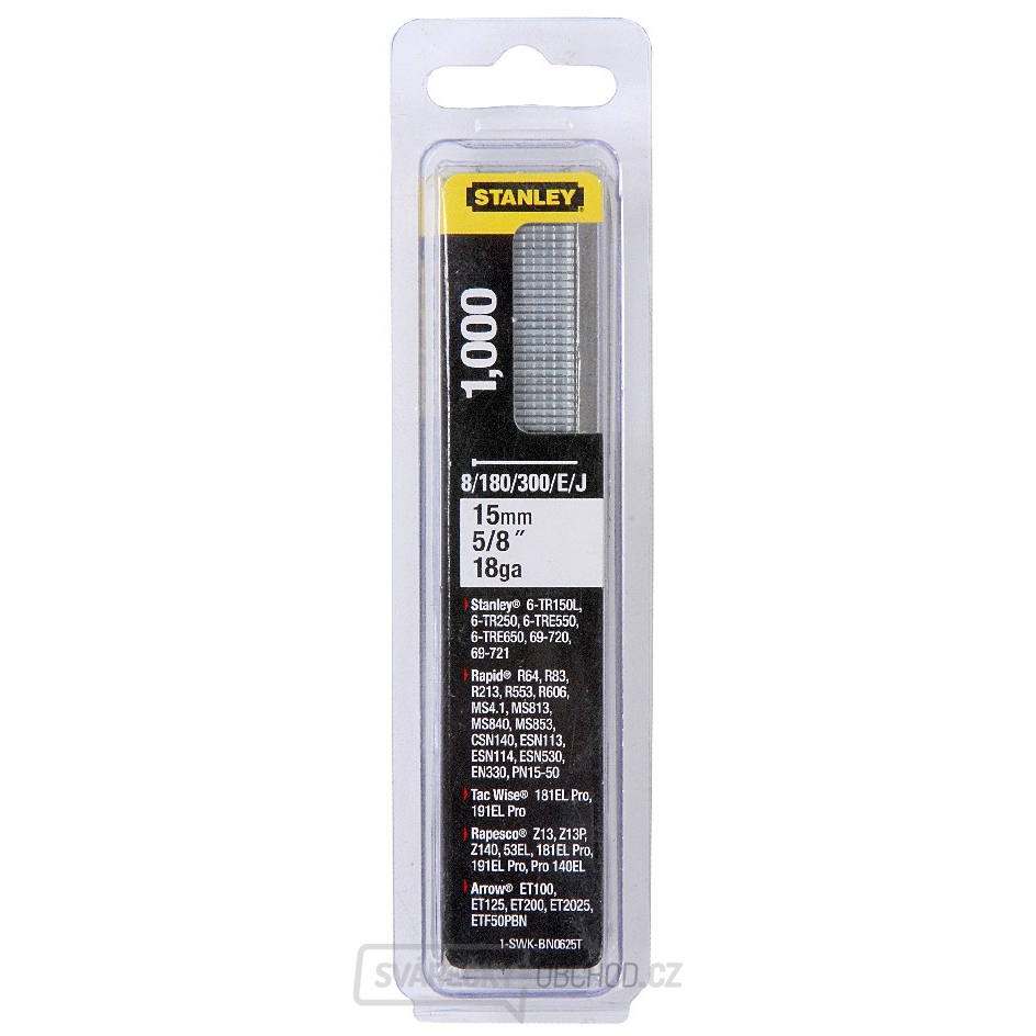 Stanley Hřebíky 15mm 1000ks 1-SWK-BN0625T