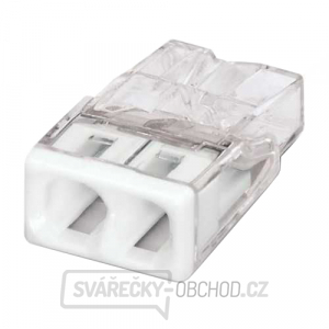 Svorka Wago, 2273-202, 0,5 - 2,5 mm2, 2pólová, transparentní/bílá Svorka Wago, 2273-202, 0,5 - 2,5 mm2, 2pólová, transparentní/bílá gallery main image