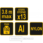 Yato Žebřík teleskopický 13 stupňů 3,8 m, nosnost 150kg náhled