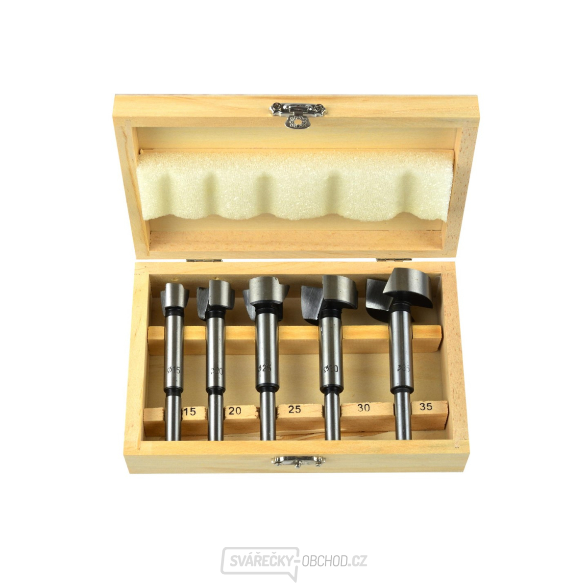 Frézy-sukovníky, do dřeva, 5ks, 15-20-25-30-35mm, stopka 8mm GEKO