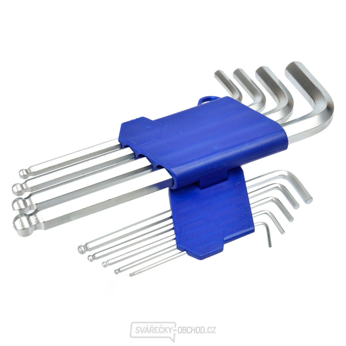 GEKO L-klíče imbus, sada 9ks, 1,5-2-2,5-3-4-5-6-8-10mm, s kuličkou, 190mm GEKO L-klíče imbus, sada 9ks, 1,5-2-2,5-3-4-5-6-8-10mm, s kuličkou, 190mm gallery main image