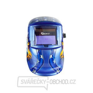 GEKO Svářecí kukla samostmívací modrá s plameny GEKO Svářecí kukla samostmívací modrá s plameny gallery main image