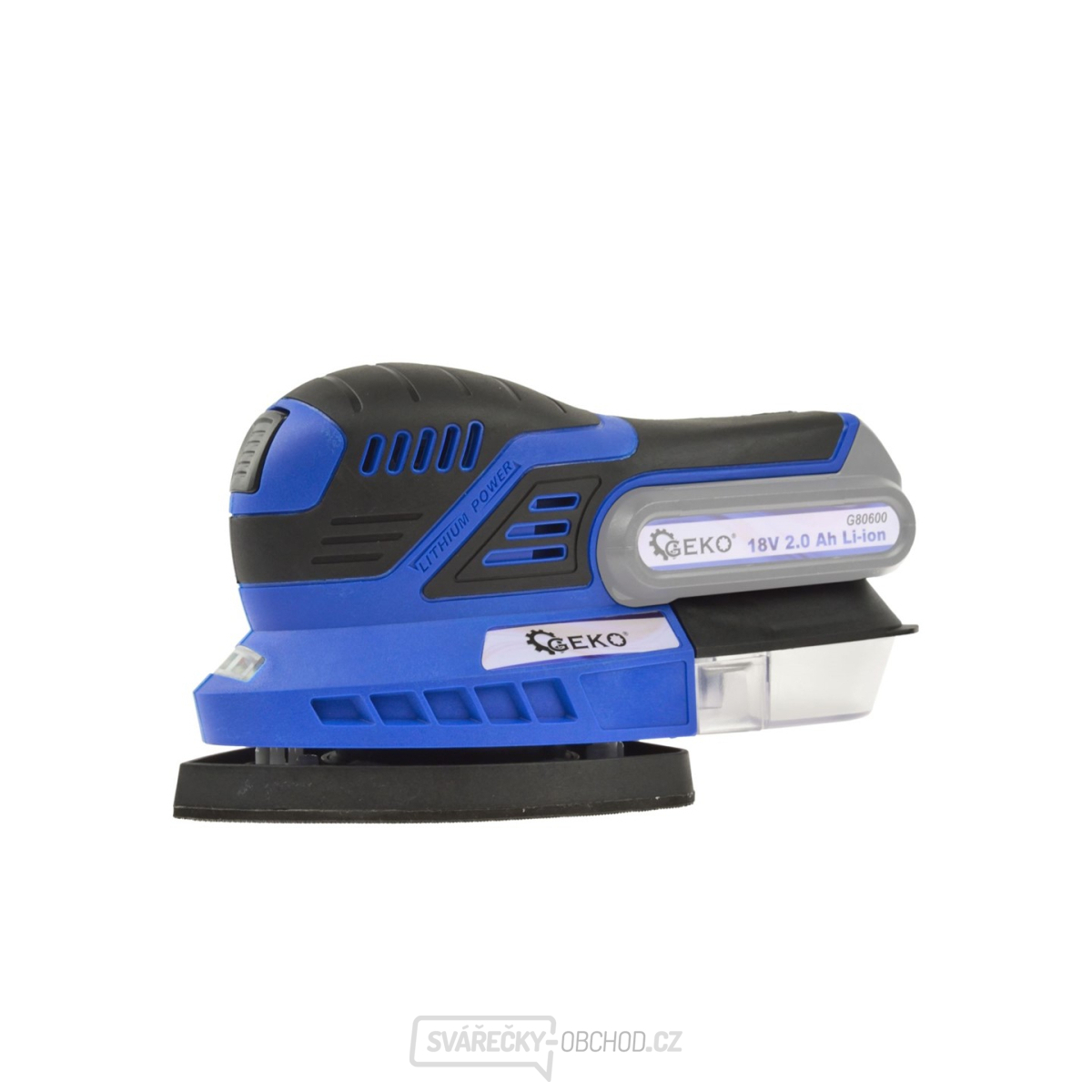 Akumulátorová vibrační bruska GEKO G80619 18V - bez baterie a nabíječky