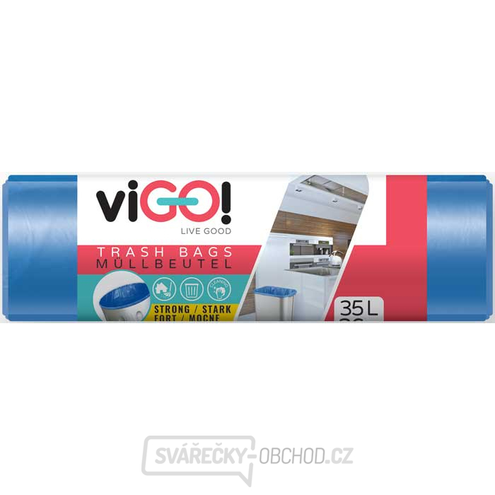 viGO! Pytle do odpadkových košů HDPE 35l/36 ks 48x57cm - modré