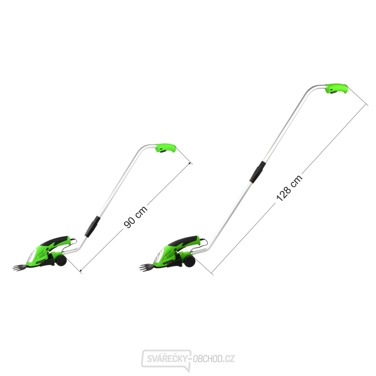 GEKO Aku nůžky na trávu a živý plot s teleskopickou násadou 7,2V