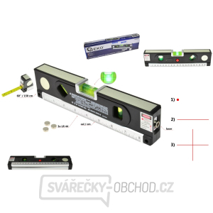 GEKO Laserová vodováha 1,5m, podsvětlená GEKO Laserová vodováha 1,5m, podsvětlená gallery main image