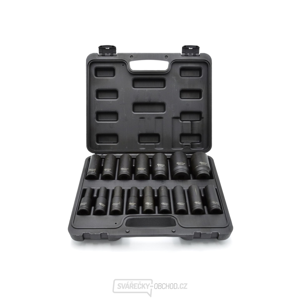 GEKO Sada 16 nástrčných rázových hlavic 1/2" 10-32mm