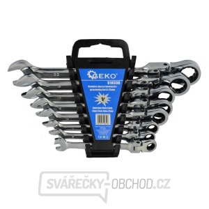 GEKO Klíče ráčnové očkoploché s kloubem, sada 8ks, 8-22 mm, plast. držák GEKO Klíče ráčnové očkoploché s kloubem, sada 8ks, 8-22 mm, plast. držák gallery main image