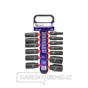 GEKO Sada 13 nástrčných rázových dlouhých hlavic 1/2 GEKO Sada 13 nástrčných rázových dlouhých hlavic 1/2