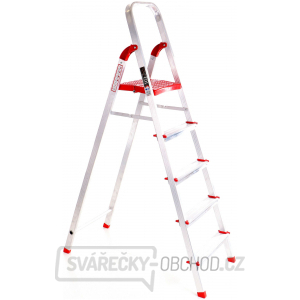 SIXTOL Schůdky hliníkové skládací ALU STEPS 5, 5 stupňů, nejvyšší schůdek 106 cm, nosnost 120 kg gallery main image