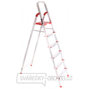 SIXTOL Schůdky hliníkové skládací ALU STEPS 6, 6 stupňů, nejvyšší schůdek 130 cm, nosnost 120 kg