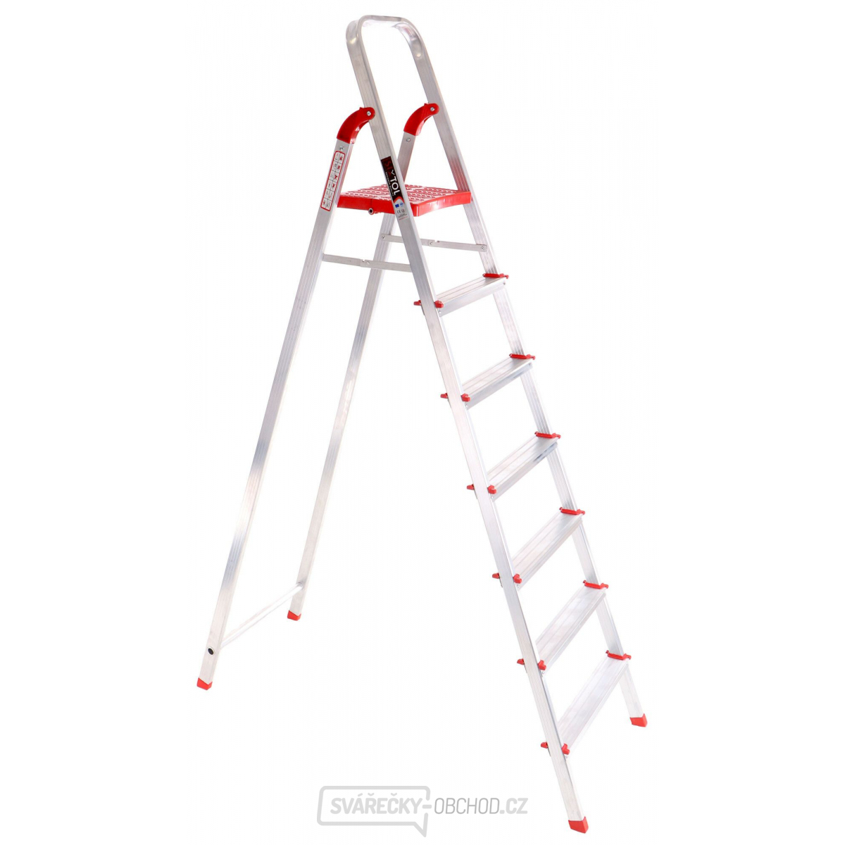 SIXTOL Schůdky hliníkové skládací ALU STEPS 7, 7 stupňů, nejvyšší schůdek 153 cm, nosnost 120 kg