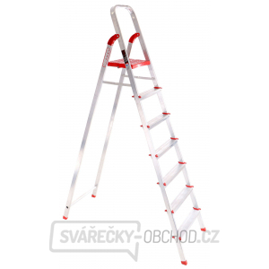 SIXTOL Schůdky hliníkové skládací ALU STEPS 7, 7 stupňů, nejvyšší schůdek 153 cm, nosnost 120 kg gallery main image