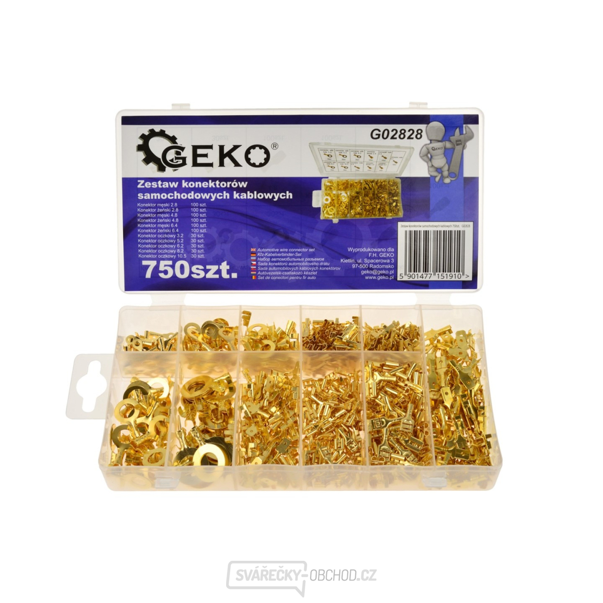 GEKO Elektrické konektory pro automobily, různé druhy, sada 750 ks