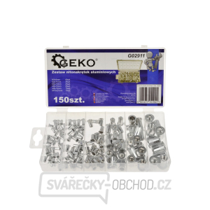 GEKO Maticové nýty - nýtovací matice, M3 - M10, plochá hlava, hliník, sada 150 ks GEKO Maticové nýty - nýtovací matice, M3 - M10, plochá hlava, hliník, sada 150 ks gallery main image