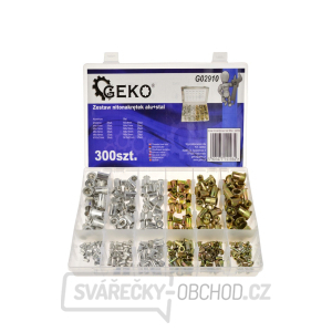 GEKO Maticové nýty - nýtovací matice, M3 - M10, plochá hlava, ocel a hliník, sada 300 ks GEKO Maticové nýty - nýtovací matice, M3 - M10, plochá hlava, ocel a hliník, sada 300 ks gallery main image