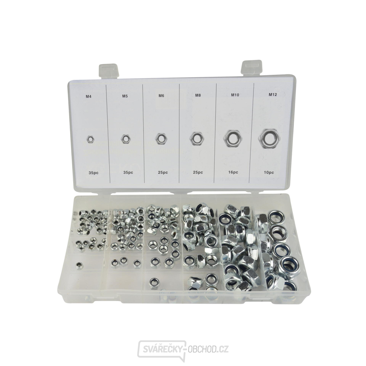 GEKO Pojistné matice M4-M12, nylonové těsnění - 146ks GEKO Pojistné matice M4-M12, nylonové těsnění - 146ks gallery main image