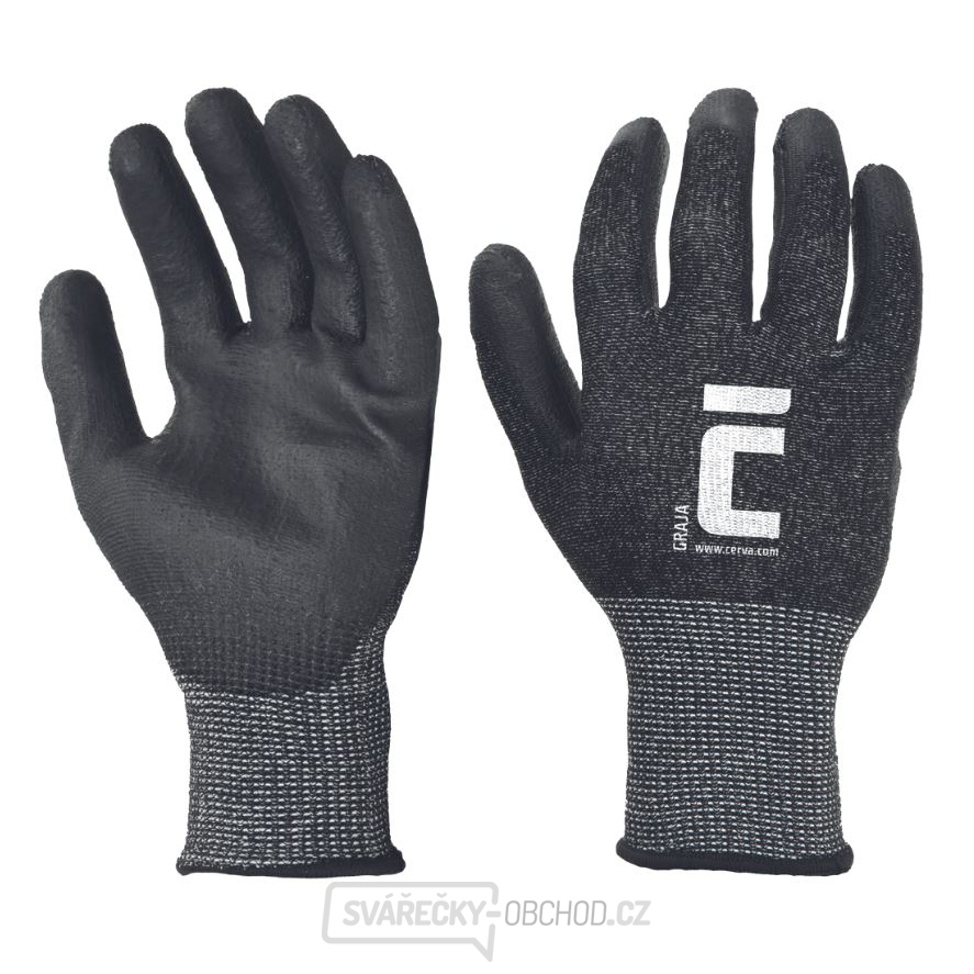 GRAJA Rukavice proti pořezu povrstvené PU, Černé, Vel. 9 GRAJA Rukavice proti pořezu povrstvené PU, Černé, Vel. 9 gallery main image
